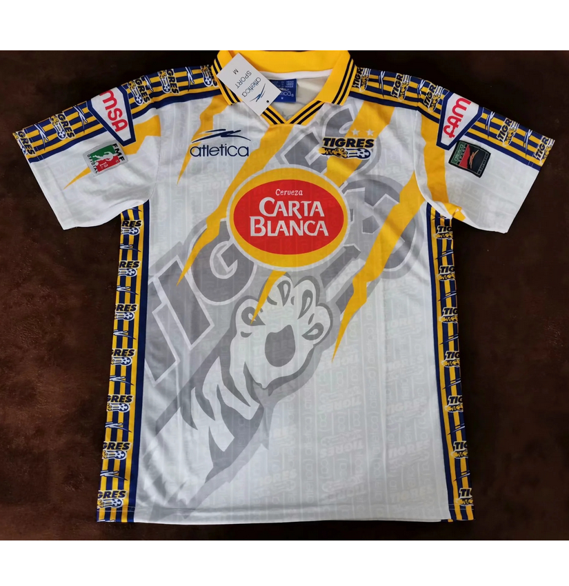 1997-98 Tigres UANL Retro Grey Away Kit Soccer Jersey